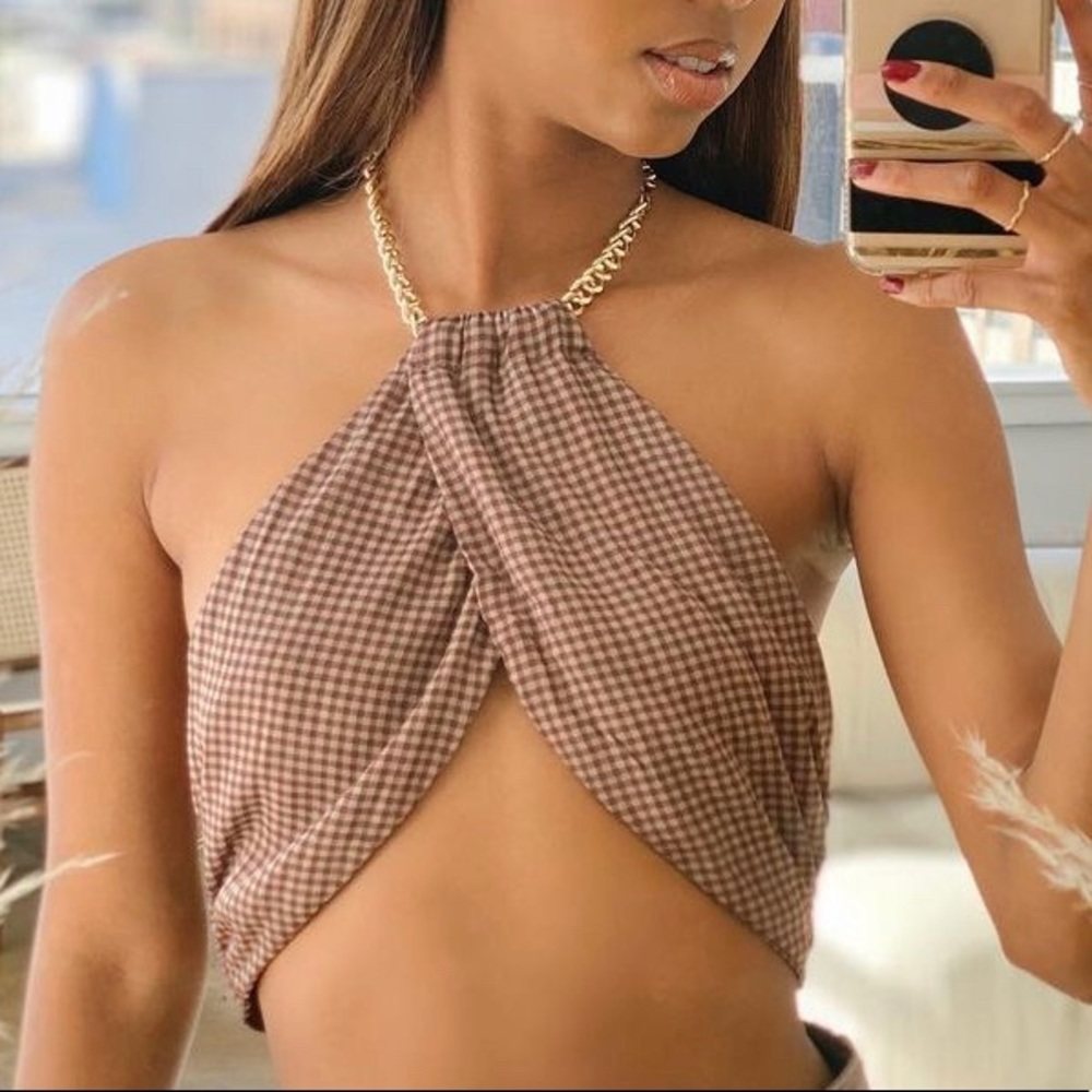 Halter top with chain